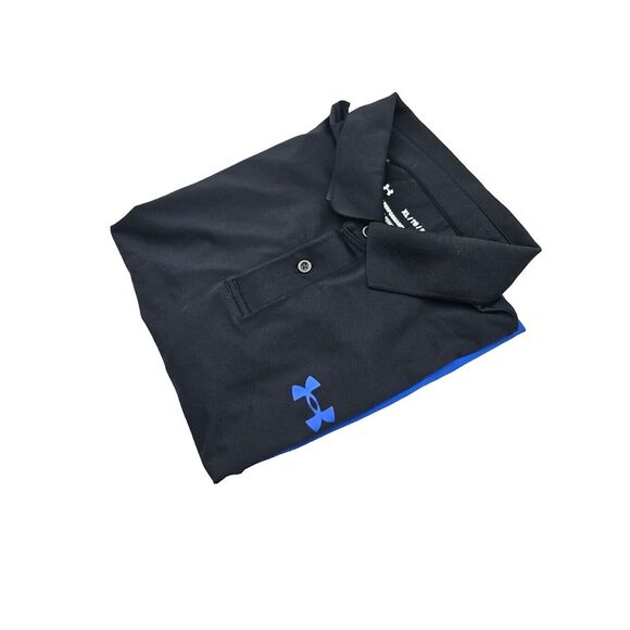 Under Armor‎ "Performance Polo" Black and Blue Men's Polo Size XL - Picture 1 of 6
